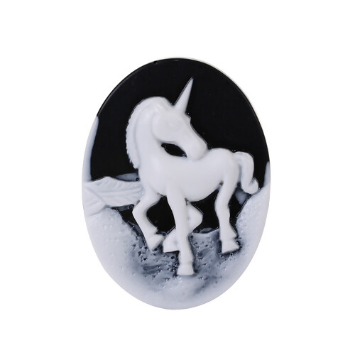Large unicorn cameo cabochon - large,